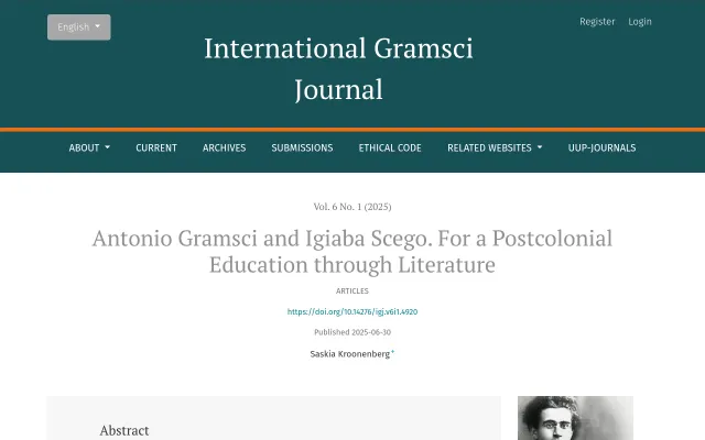 Preview of Antonio Gramsci and Igiaba Scego. For a Postcolonial Education through Literature